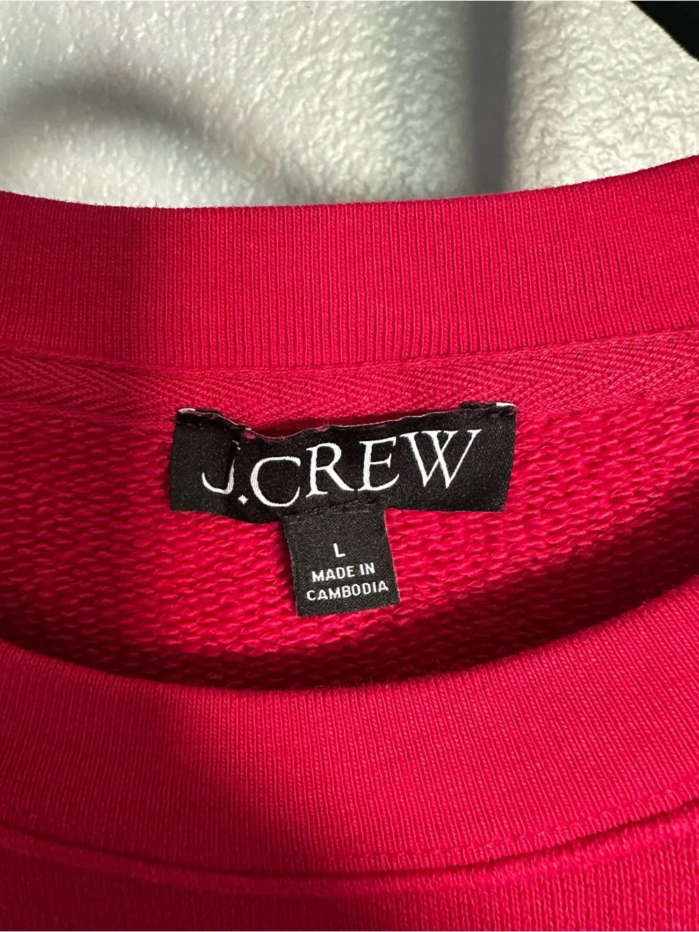 J. Crew Fuchsia Short Sleeve Crewneck Sweatshirt, size large